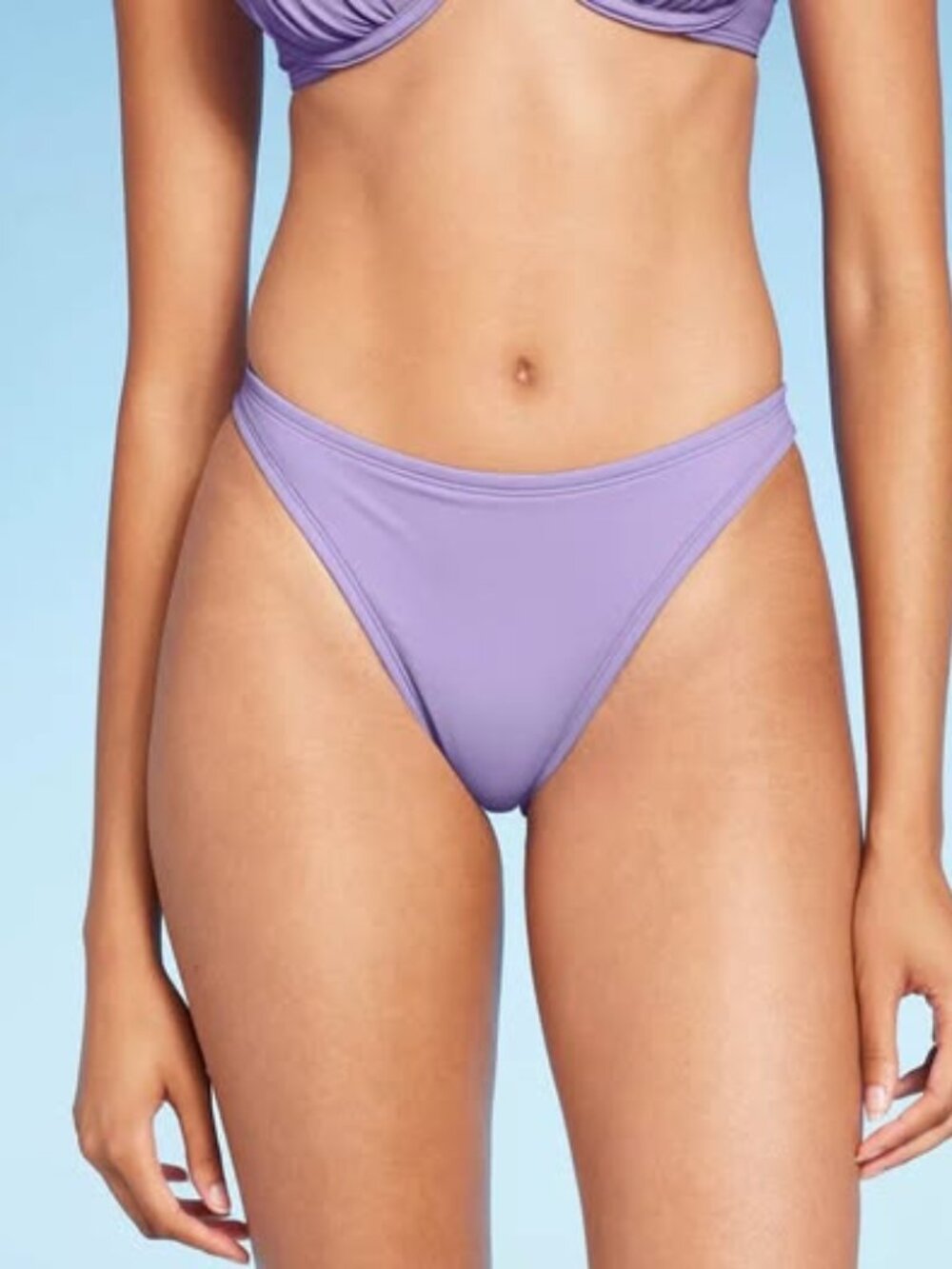 Women's High Leg Extra Cheeky Bikini Bottom - Shade & Shore, Light Purple, Large
